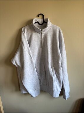 Obey Men's Heather Light Gray Half-Zip Pullover Sweater